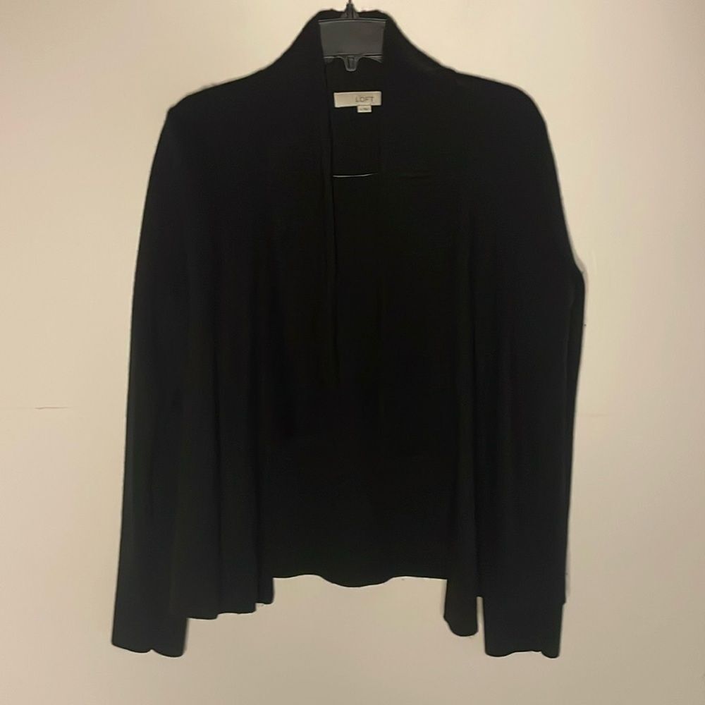 LOFT- Merino Wool Blend Long Sleeve Waterfall Style Open Front Cardigan- Size L